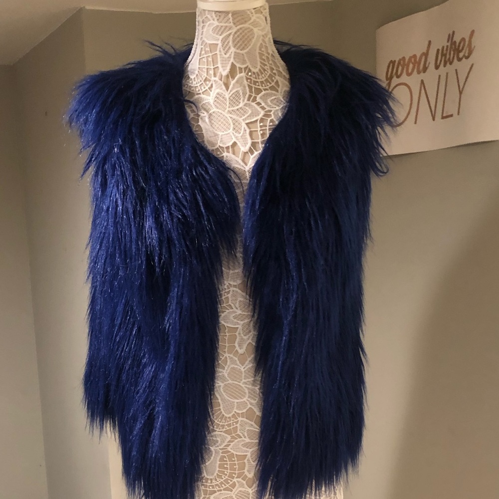 BCBG faux fur vest